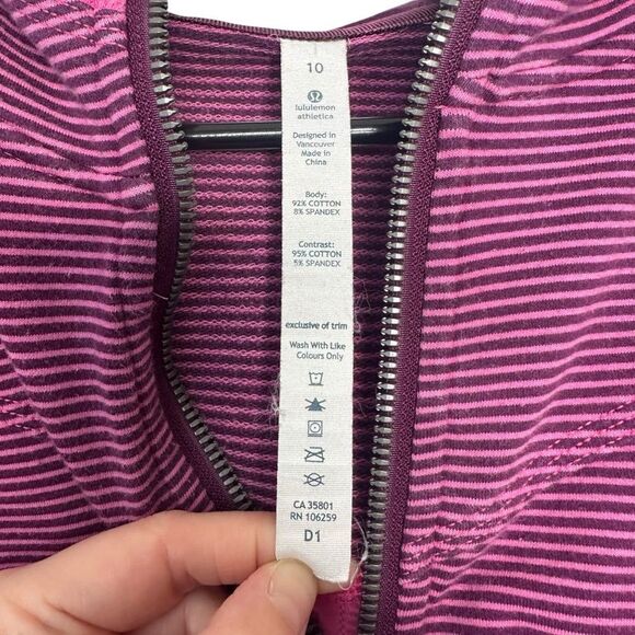 |EUC| LULULEMON Bliss Break Full Zip Striped Hoodie - Picture 7 of 7